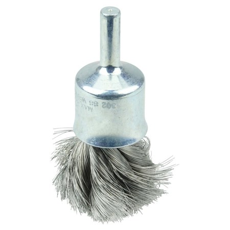Weiler 3/4" Knot Wire End Brush, .0104" Stainless Steel Fill 10211